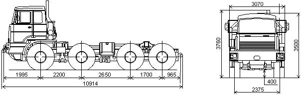 Колесное шасси МЗКТ-79092 чертеж