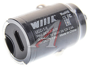 Изображение 1, UCC-1-6 Устройство зарядное в прикуриватель 1USB Type C 12V Quick Charge WIIIX