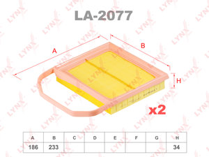 Изображение 1, LA2077 Фильтр воздушный MERCEDES E (A207, C207, S212, W212) (M276) LYNX