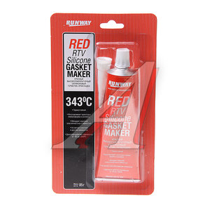 Изображение 1, RW8500 Герметик прокладка красный термостойкий 85г RUNWAY