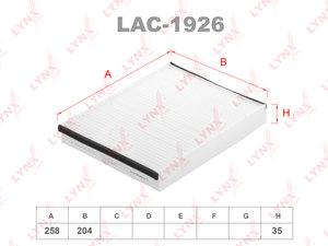 Изображение 1, LAC1926 Фильтр воздушный салона FORD Focus 3 (1.0-2.0), Kuga (02.13-) (1.6-2.0) LYNX
