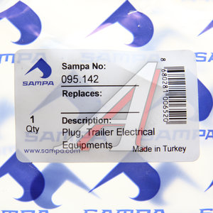 Изображение 4, 095.142 Разъем электрический прицепа ISO 1185 Type N 7-полюсный (вилка пластик) SAMPA
