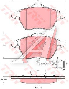 Изображение 4, GDB1049 Колодки тормозные AUDI 100 (91-94), А6 (95-97) передние (4шт.) TRW