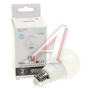 Изображение 1, 23230 Лампа светодиодная E27 A60 10W(75W) 220V холодный GAUSS