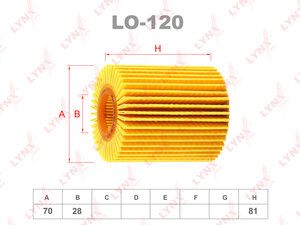 Изображение 1, LO120 Фильтр масляный TOYOTA LEXUS IS250, GS300, GS450h, GX460 LYNX