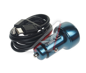 Изображение 2, Z50 blue Устройство зарядное в прикуриватель 1USB 12V кабель iPhone (5-) HOCO