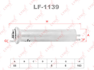 Изображение 1, LF1139 Фильтр топливный BMW 5 (E39), 7 (E38), X5 (E53) LYNX
