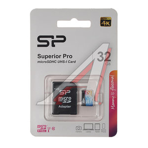 Изображение 1, SP032GBSTHDU3V20SP Карта памяти 32GB MicroSD class 10 + SD адаптер SILICON POWER