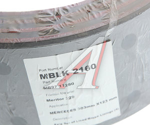 Изображение 3, MBLK2160 Накладка тормозной колодки MERCEDES 809, 814, 817 стандарт пер./зад. (308х120х14) (4шт.) MERITOR