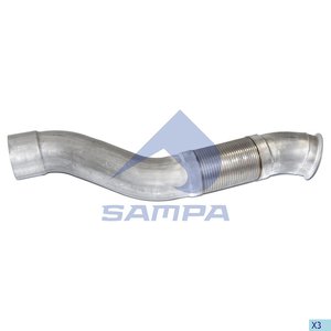 Изображение 2, 100.257 Труба выхлопная глушителя MERCEDES с гофрой SAMPA