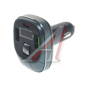 Изображение 1, E76 серый Устройство зарядное в прикуриватель с трансмиттером (bluetooth, hands free) HOCO