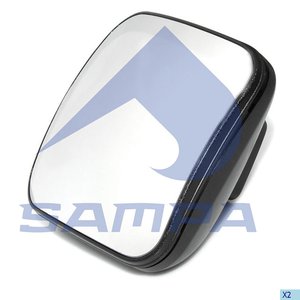 Изображение 2, 201.194 Зеркало боковое MERCEDES Actros левое/правое с подогревом (200x200мм) SAMPA