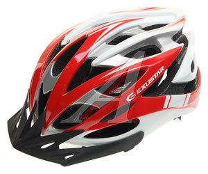 Изображение 1, 4610014470445 Шлем для катания на велосипеде, скейтборде и роликах М, L красно-бело-черный EXUSTAR