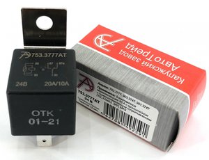 Изображение 4, 753.3777АТ Реле электромагнитное 24V 5-ти контактное 20/10А переключ. с кронштейном и резистором. АВТОТРЕЙД