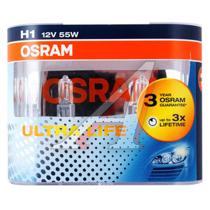 Изображение 2, 64150ULT-HCB Лампа 12V H1 55W P14.5s бокс (2шт.) Ultra Life OSRAM