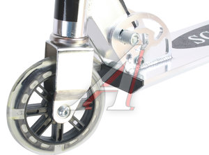 Изображение 3, BQ-801 SILVER Самокат 2-х колесный (колесо 100мм) до 60кг светящиеся колеса алюминий серебро