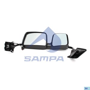 Изображение 2, 078.442 Зеркало боковое RENAULT Premium левое двойное черное (с подогревом) в сборе SAMPA