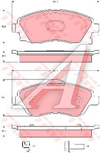 Изображение 4, GDB1570 Колодки тормозные OPEL Corsa C (01-),  Tigra B (04-) передние (4шт.) TRW