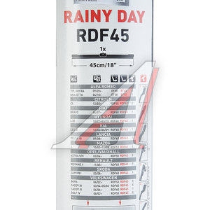 Изображение 5, RDF45/B01 Щетка стеклоочистителя 450мм бескаркасная Rainy Day Flat Multi Clip CHAMPION