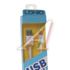 Изображение 2, LS-012W Кабель micro USB 2м белый силиконовый плоский LDNIO
