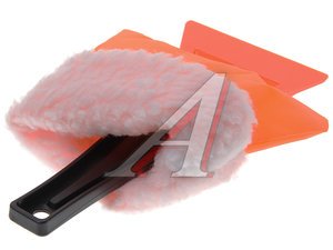 Изображение 2, AB-Q-01 Скребок для льда 23х16см с варежкой оранжевый AIRLINE