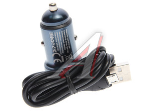 Изображение 2, Z46 blue Устройство зарядное в прикуриватель 1USB 12V кабель micro USB HOCO