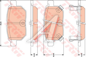 Изображение 4, GDB3454 Колодки тормозные TOYOTA Auris, Corolla (07-) задние (4шт.) TRW