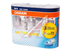 Изображение 3, 64150ULT-HCB Лампа 12V H1 55W P14.5s бокс (2шт.) Ultra Life OSRAM