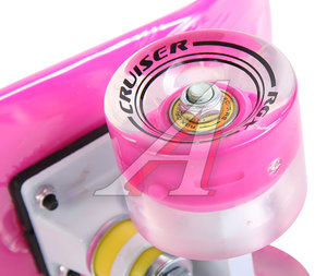 Изображение 3, PNB-07-205 Скейтборд 22" (пенниборд) пластиковый (колеса с подсветкой) Fire Bird розовый