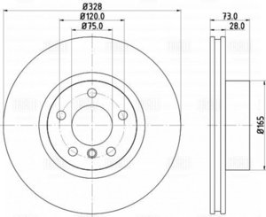 Изображение 3, DF263917 Диск тормозной BMW X3 (F25) передний (1шт.) TRIALLI