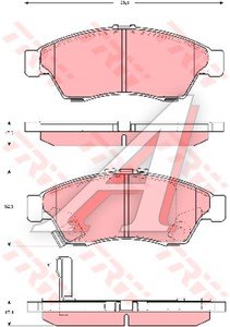 Изображение 3, GDB3290 Колодки тормозные SUZUKI Liana (1.3/1.6) 4WD (02-) передние (4шт.) TRW