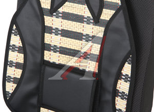 Изображение 2, MP-06 черная Накидка на сиденье массажная бамбуковая/кожзам с поясничной опорой черная VALGO