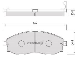 Изображение 1, FPH09 Колодки тормозные HYUNDAI Starex H-1 (-02) передние (4шт.) FRIXA