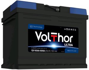 Изображение 1, 6СТ60(0) 56008 Аккумулятор VOLTHOR Ultra 60А/ч обратная полярность