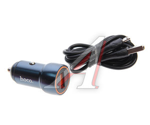 Изображение 1, Z46 blue Устройство зарядное в прикуриватель 1USB 12V кабель micro USB HOCO