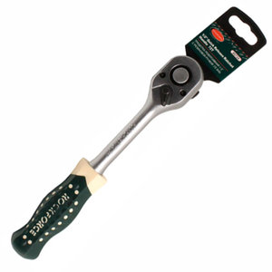Изображение 1, RF-80724 Ключ трещотка 1/2" 72 зуба 255мм реверсивная с резиновой ручкой на держателе ROCKFORCE