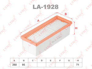 Изображение 1, LA1928 Фильтр воздушный RENAULT Duster (10-) (1.5 DCI) LYNX