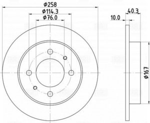 Изображение 3, DF084612 Диск тормозной HYUNDAI Elantra (97-) (1.6/1.8/2.0) задний (1шт.) TRIALLI