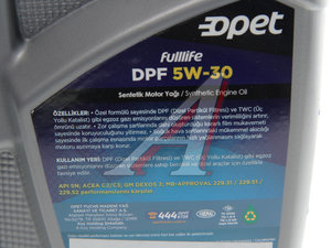 Изображение 2, 601370960 Масло моторное FULLLIFE DPF 5W30 синт.1л OPET