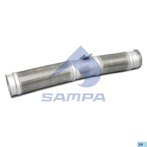 Изображение 2, 041.038 Труба глушителя SCANIA 4 series передняя (с гофрой) SAMPA