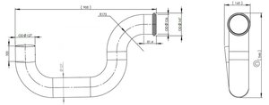 Изображение 2, 80719 Труба глушителя промежуточная VOLVO FH12 между бочками E-line DINEX