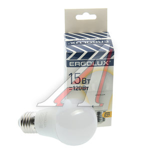Изображение 1, EL-LED-A60-15W-E27-3K Лампа светодиодная E27 A60 15W (120W) 220V теплый ERGOLUX