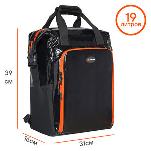 Изображение 2, ADCB011 Сумка изотермическая-рюкзак 19л 31х39х16см черно-оранжевая AIRLINE