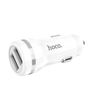 Изображение 1, Z27 white Устройство зарядное в прикуриватель 2USB 12V кабель USB Type C HOCO