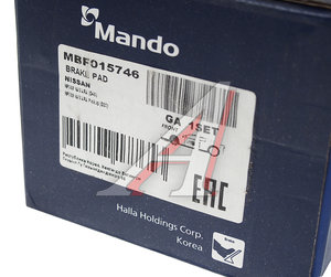 Изображение 4, MBF015746 Колодки тормозные NISSAN Pathfinder, Navara (2.5 CDI) R16 передние (4шт.) MANDO