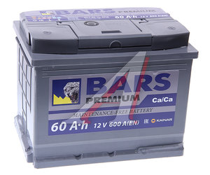 Изображение 1, 6СТ60(0) Аккумулятор BARS Premium 60А/ч обратная полярность