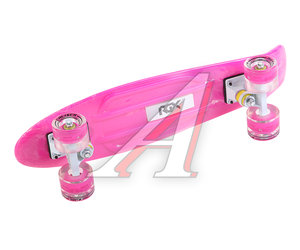 Изображение 2, PNB-07-205 Скейтборд 22" (пенниборд) пластиковый (колеса с подсветкой) Fire Bird розовый