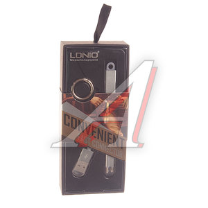 Изображение 1, LC-89SV Кабель iPhone (5-)/micro-USB 0.13м серебристый брелок LDNIO