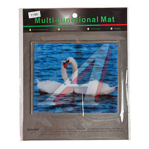 Изображение 1, ART1130 Коврик на панель приборов универсальный противоскользящий 180х150 с рисунком лебеди