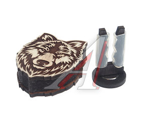 Изображение 1, 4678597209630 (defwolfnewbrownwh) Подвеска ароматная на дефлектор на магните "Волк новый" коричнево-белая AROMA BAR